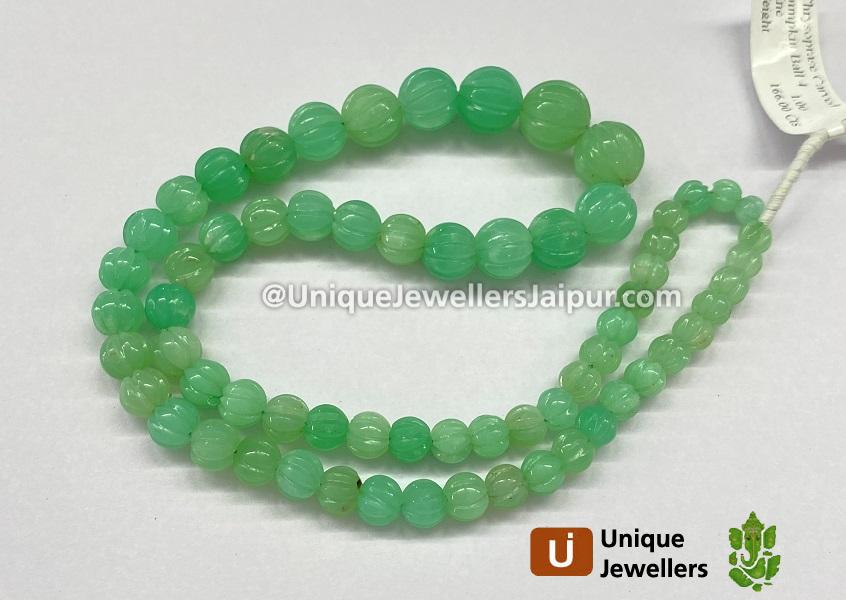 Chrysoprase Carved Pumpkin Ball Beads